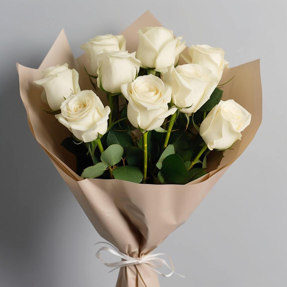 Букет 9 Белых роз Эдлесс Лав в Касимове