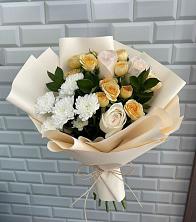 Букет цветочный вальс в Касимове Букет цветов из:  Розы и Хризантемы в Касимове
