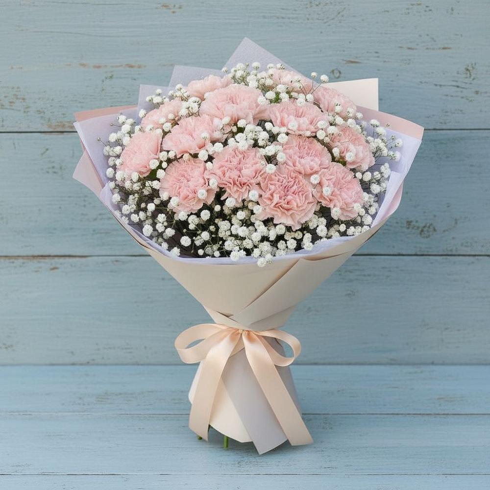 Букет Нежность рассвета в Касимове Букет цветов из: Гвоздики в Касимове