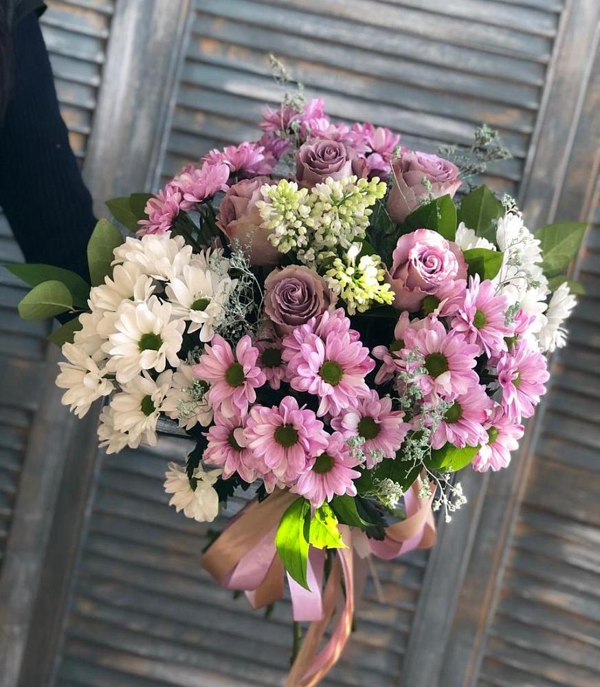 Букет цветов из: Хризантемы и Розы в Касимове