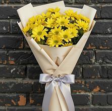 Букет Желтое настроение в Касимове Букет цветов из:  Хризантемы в Касимове