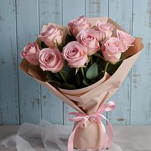 9 розовых роз в Касимове Букет цветов из:  Розы в Касимове