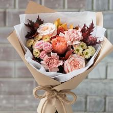 Букет осеннее настроение в Касимове Букет цветов из:  Гвоздики, Хризантемы и Розы в Касимове