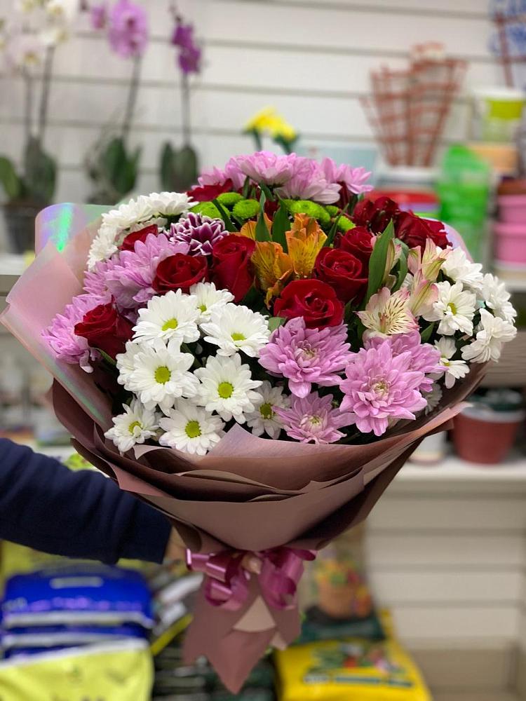 Букет цветов из: Розы, Хризантемы и Альстромерии в Касимове