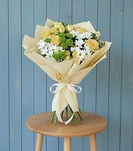 Букет Луч солнца в Касимове Букет цветов из:  Хризантемы и Розы в Касимове