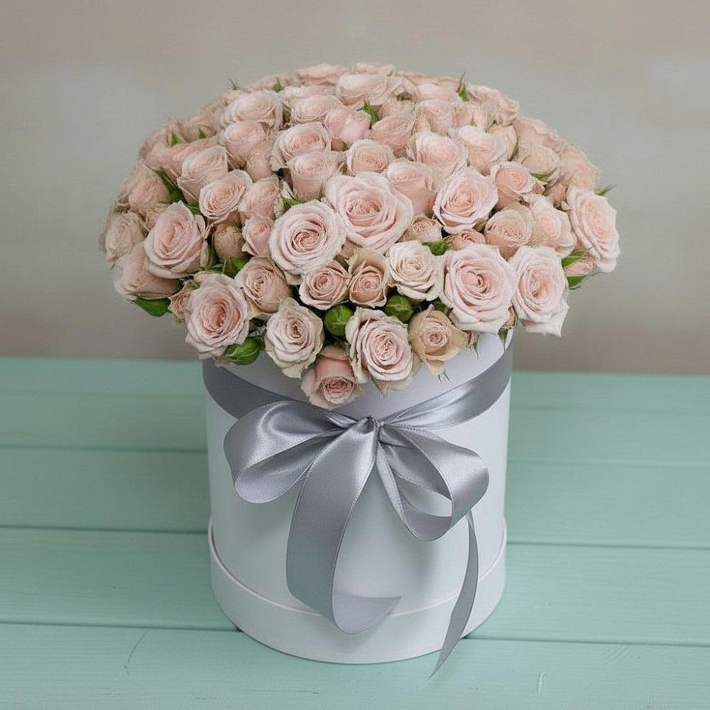 Композиция утонченная красота в Касимове Цветочная композиция из Розы в шляпной коробке в Касимове